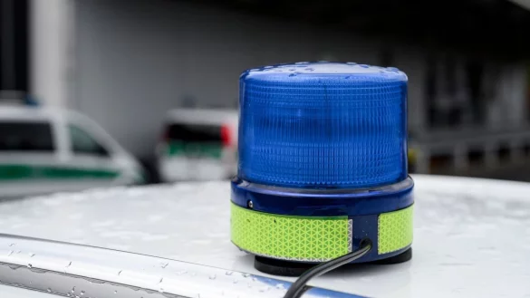 Ein Blaulicht auf einem Einsatzfahrzeug der Polizei. - &copy; Daniel Vogl/dpa/Symbolbild