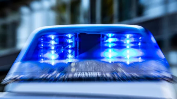Ein Blaulicht leuchtet auf dem Dach eines Polizeiwagens. - &copy; David Inderlied/dpa/Symbolbild