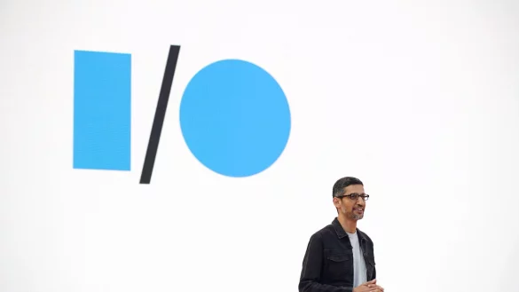 Google-Chef Sundar Pichai. Der Suchmaschinenriese startet eine KI-Offensive. - &copy; -/Google/dpa