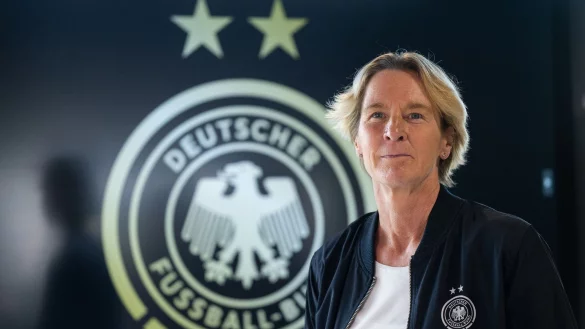 Bundestrainerin Martina Voss-Tecklenburg freut sich auf die WM. - &copy; Sebastian Gollnow/dpa