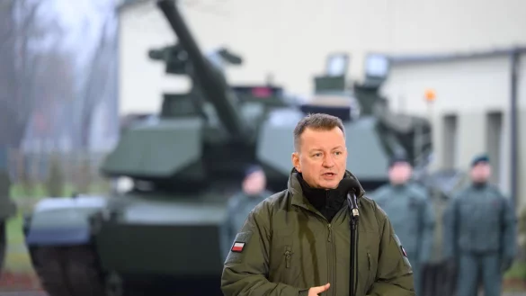 &laquo;Es gehe um die Sicherheit ganz Europas&raquo;: Der polnische Verteidigungsminister Mariusz Blaszczak. - &copy; Jakub Kaczmarczyk/PAP/dpa