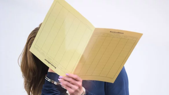 Die Angeklagte im Gerichtssaal im Landgericht Hannover. - &copy; Julian Stratenschulte/dpa