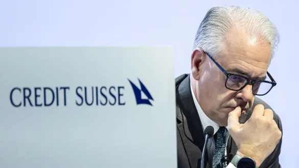Credit-Suisse-CEO Ulrich K&ouml;rner: &laquo;Der Zusammenbruch der Credit Suisse w&auml;re f&uuml;r die Weltwirtschaft und f&uuml;r die Schweiz eine Katastrophe gewesen.&raquo; - &copy; Michael Buholzer/KEYSTONE/dpa
