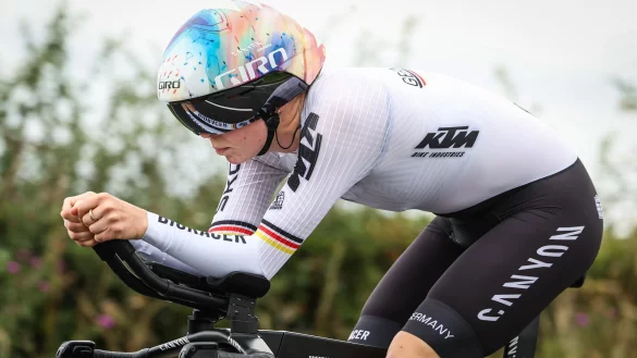 Die neue, deutsche Radsporthoffnung Antonia Niedermaier holte bei den Weltmeisterschaften im Zeitfahren in der U23-Klasse Gold. - &copy; David Pintens/Belga/dpa