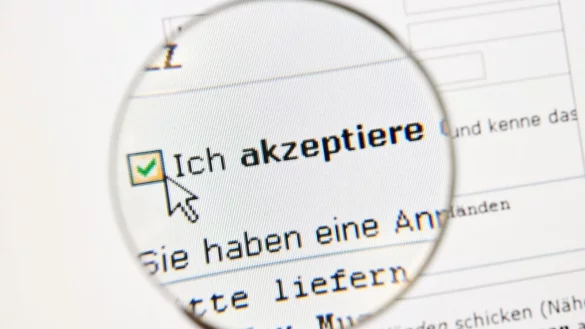 Das H&auml;kchen unter die AGB ist schnell gesetzt - besser ist allerdings vorheriges Lesen und am besten noch ein Abspeichern auf dem Computer. - &copy; Andrea Warnecke/dpa-tmn