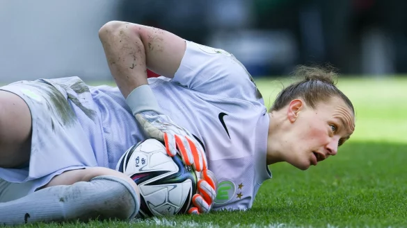 Torh&uuml;terin Almuth Schult Schult erwartet ihr n&auml;chstes Kind. - &copy; Silas Stein/dpa/Archivbild