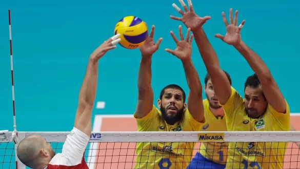 Der brasilianische Volleyballer Wallace De Souza () in Aktion. - &copy; Luca Bruno/AP/dpa