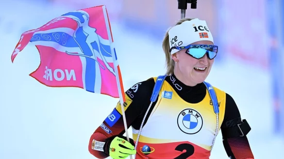 Die norwegische Biathletin Marte Olsbu R&ouml;iseland ist beim Weltcup in Slowenien erstmals nach ihrer Corona-Erkrankung wieder dabei. - &copy; Sven Hoppe/dpa