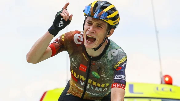 Gewann auch die vorletzte Etappe der Dauphin&eacute;-Rundfahrt: Jonas Vingegaard. - &copy; David Pintens/belga/dpa