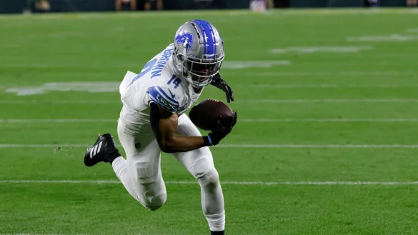 Feierte mit den Detroit Lions den dritten Saisonsieg: Amon-Ra St. Brown. - &copy; Mike Roemer/AP/dpa