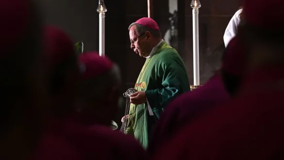 Georg B&auml;tzing schwenkt beim Er&ouml;ffnungsgottesdienst der Herbstvollversammlung in der St. Bonifatius-Kirche das Weihrauchfass. - &copy; Arne Dedert/dpa