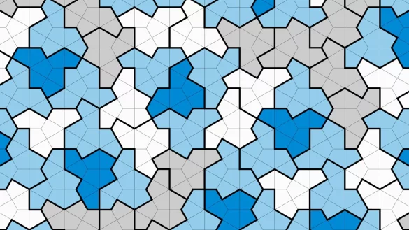 Die Illustration zeigt ein Feld von Kacheln, die 13 Ecken haben und einem Hut &auml;hneln. - &copy; Craig S. Kaplan /dpa