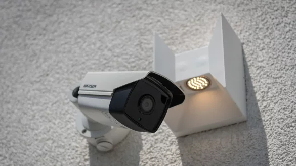 Die Halterungen von Leuchten und Kameras an der Hauswand k&ouml;nnen die D&auml;mmung der Fassade besch&auml;digen. - &copy; Daniel Maurer/dpa-tmn