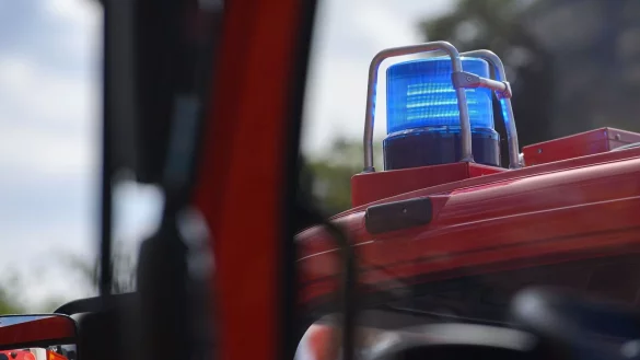 Ein Blaulicht leuchtet auf dem Dach eines Einsatzfahrzeugs der Feuerwehr. - &copy; Robert Michael/dpa-Zentralbild/ZB/Symbolbild