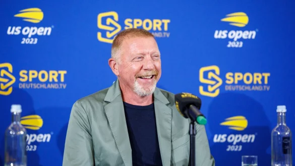 Tennis-Experte Boris Becker bei der Pressekonferenz in München. - © Matthias Balk/dpa