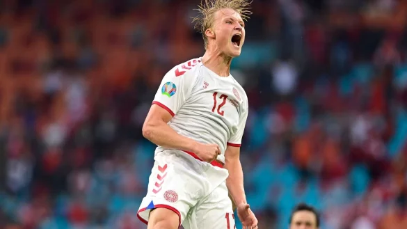 St&uuml;rmer Kasper Dolberg verst&auml;rkt die TSG Hoffenheim zun&auml;chst bis zum Sommer. - &copy; Olaf Kraak/Pool EPA via AP/dpa