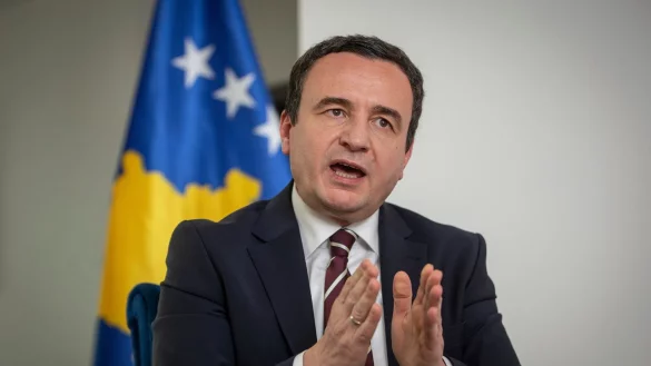 Albin Kurti, Premierminister des Kosovo, fordert Sanktionen f&uuml;r Serbien. - &copy; Visar Kryeziu/AP/dpa
