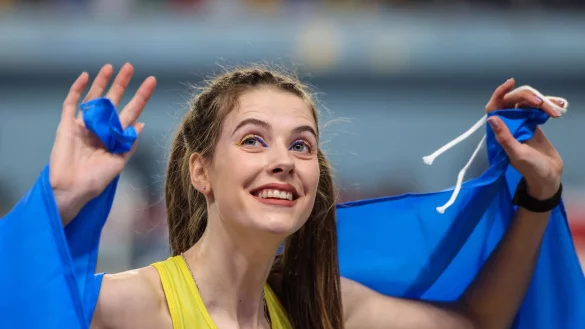 Ukrainische Medaillenhoffnung im Hochsprung: Jaroslawa Mahutschich. - &copy; Oliver Weiken/dpa