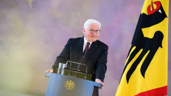 Bundespr&auml;sident Frank-Walter Steinmeier spricht. - &copy; Bernd von Jutrczenka/dpa