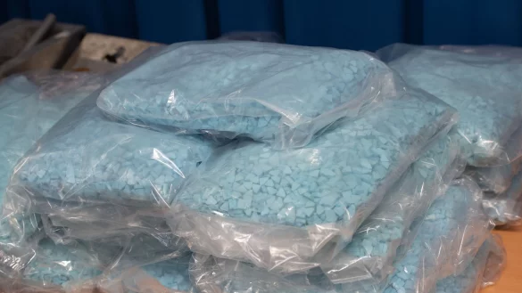 T&uuml;ten mit Ecstasy-Tabletten 2021 beim Zollfahndungsamt Berlin-Brandenburg. - &copy; Paul Zinken/dpa