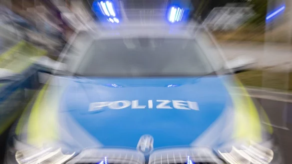 Ein Streifenwagen der Polizei mit eingeschaltetem Blaulicht. - &copy; Daniel Karmann/dpa/Symbolbild