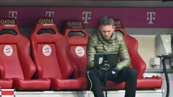 Bayern-Trainer Julian Nagelsmann war mit der Leistung gegen Bochum unzufrieden. - &copy; Peter Kneffel/dpa
