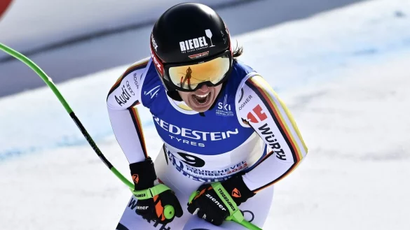 War im Ziel entt&auml;uscht: Kira Weidle. - &copy; Jean-Christophe Bott/KEYSTONE/dpa