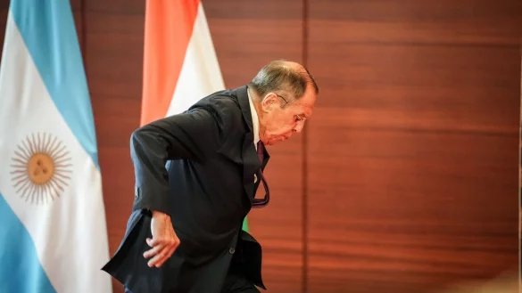 Russlands Au&szlig;enminister Sergei Lawrow in Neu Delhi. - &copy; Kay Nietfeld/dpa