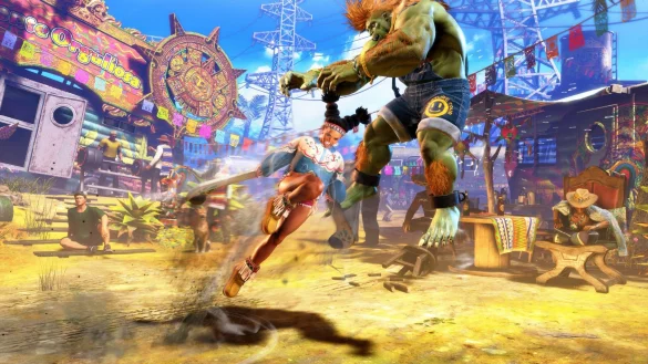 Lily aus Mexiko ist neu in &laquo;Street Fighter 6&raquo; - und bekommt es gleich mit dem mutierten Blanka aus Brasilien zu tun. - &copy; Capcom/dpa-tmn