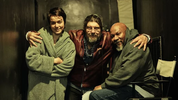 Luise Gro&szlig;mann, Regisseur Torsten R&uuml;ther und Ving Rhames am Rande von Dreharbeiten zum Film &laquo;Uppergut&raquo;. - &copy; Patrick Xiong/Hello Moment Productions/dpa