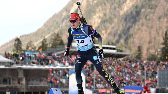 Musste sich beim Einzel in Ruhpolding mit Platz 15 zufriedengeben: Denise Herrmann-Wick. - &copy; Sven Hoppe/dpa