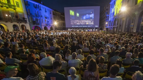 Ein Blick auf die Piazza Grande beim 75. Internationalen Filmfestival Locarno 2022. - &copy; Urs Flueeler/KEYSTONE/dpa