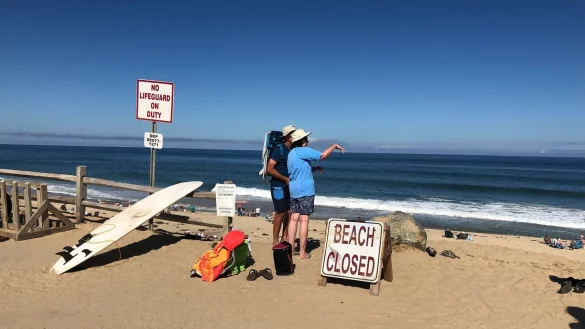 Gesperrter Strand in den USA nach einer Hai-Attacke: Im letzten Jahr wurden weniger Haiangriffe registriert. - &copy; Susan Haigh/ap/dpa