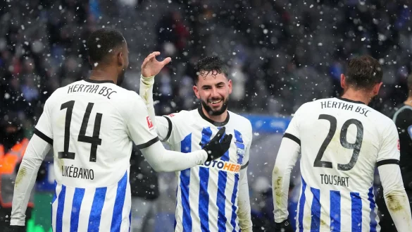 Herthas Marco Richter (M) traf gegen seinen Ex-Club. - &copy; Soeren Stache/dpa