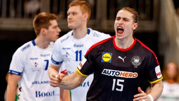 War erfolgreichster DHB-Sch&uuml;tze beim zweiten Test gegen Island: Juri Knorr. - &copy; Axel Heimken/dpa