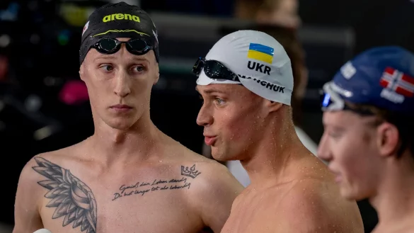 Trainingspartner von Florian Wellbrock (l): Mychajlo Romantschuk aus der Ukraine. - &copy; Jo Kleindl/dpa