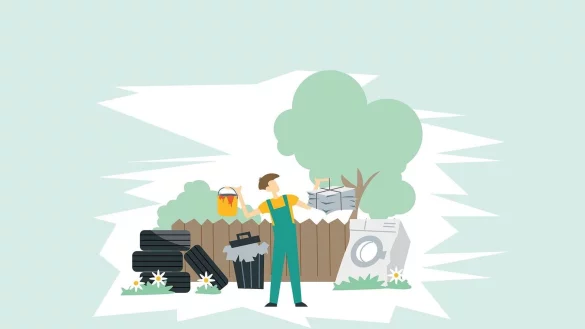 Ob Altpapier, Farbdosen, oder die alte Waschmaschine: Was eine Gefahr f&uuml;r Mensch oder Natur darstellt, darf nicht auf dem eigenen Grundst&uuml;ck gelagert werden. - &copy; dpa-Infografik-GmbH/dpa-tmn