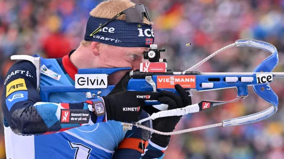 Johannes Thingnes Boe aus Norwegen hat einen neuen Rekord aufgestellt: Sieben Medaillen bei einer WM. - &copy; Martin Schutt/dpa
