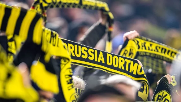 Fans vom Borussia Dortmund feuern ihre Mannschaft an. - &copy; David Inderlied/dpa/Symbolbild