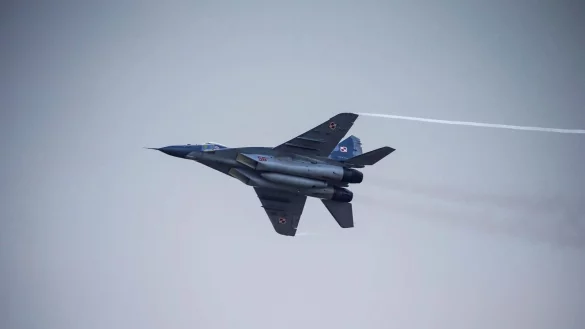 Ein MiG-29-Kampfjet der polnischen Luftwaffe bei einer Luftfahrtschau. - &copy; Michael Walczak/PAP/dpa