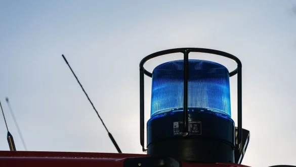 Ein Blaulicht auf dem Dach eines Einsatzfahrzeugs der Feuerwehr. - &copy; Philipp von Ditfurth/dpa/Symbolbild