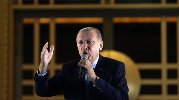 Der t&uuml;rkische Pr&auml;sident Recep Tayyip Erdogan bleibt weitere f&uuml;nf Jahre im Amt. - &copy; Mustafa Kaya/Handout/XinHua/dpa