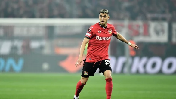 Bayers Exequiel Palacios in Aktion. - &copy; Marius Becker/dpa/Archivbild