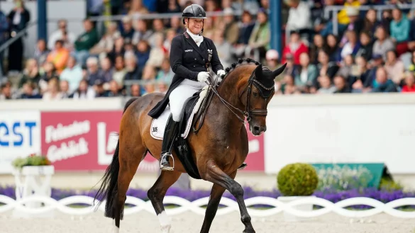 Zum deutschen Quartett geh&ouml;rte auch Isabell Werth mit Quantaz. - &copy; Uwe Anspach/dpa