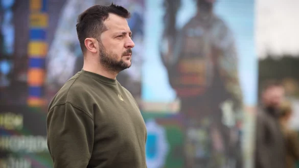 Der ukrainische Pr&auml;sident Wolodymyr Selenskyj bei einer Veranstaltung zum Tag des Grenzschutzes. - &copy; President Of Ukraine/APA Images via ZUMA Press Wire/dpa