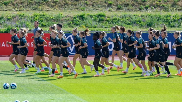 Aufgalopp: Die DFB-Frauen steuern auf den finalen WM-Test gegen Sambia zu. - &copy; Daniel L&ouml;b/dpa