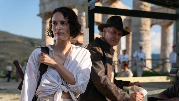 Phoebe Waller-Bridge (l) als Helena und Harrison Ford als Indiana Jones in einer Szene des Films &laquo;Indiana Jones und das Rad des Schicksals&raquo;. - &copy; Jonathan Olley/Disney/dpa