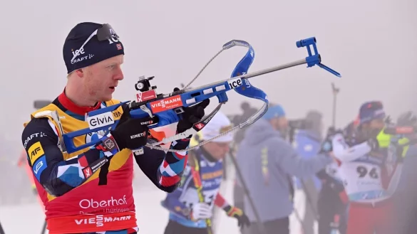 Der Norweger Johannes Thingnes B&ouml; wurde Sprint-Weltmeister. - &copy; Martin Schutt/dpa