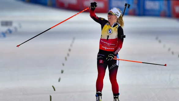 Die Norwegerin Tiril Eckhoff denkt &uuml;ber ihr Karriereende nach. - &copy; Lubo? Pavl&iacute;&egrave;ek/CTK/dpa