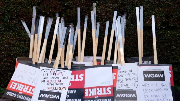 Die Writers Guild of America (WGA) stellt trotz vorl&auml;ufiger Einigung klar: Niemand fange wieder an zu arbeiten, bevor die Gewerkschaft dies nicht ausdr&uuml;cklich erlaube. - &copy; Chris Pizzello/AP/dpa